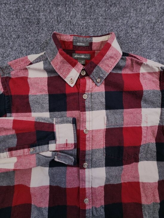 Eddie Bauer Other - Eddie Bauer Relaxed Fit Men's Medium Red Plaid Flannel Long Sleeve Button Up